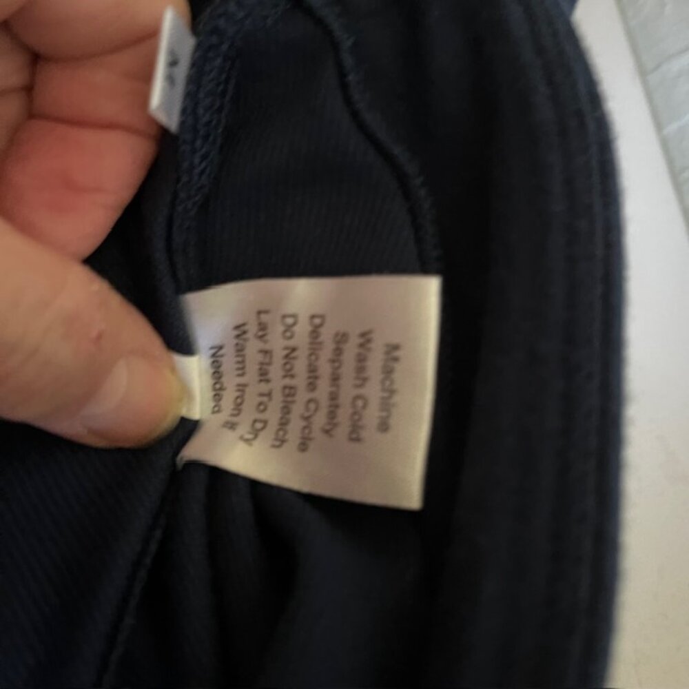 CAbi zippered hoodie/pants, Navy, Sz M, capri/ankle length pants, brass snaps - Picture 11 of 14